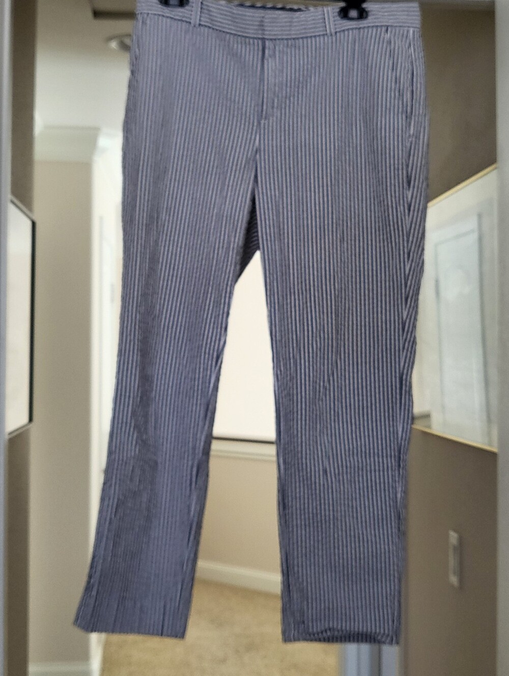 Banana Republic, Striped Button-Front Top in Blue and White